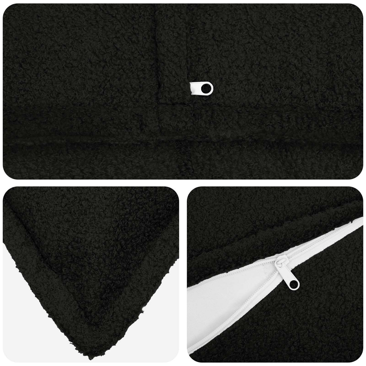 Presvlaka za jastuk 2 pcs HOUTEN Crna 30 x 50 cm Bouclé
