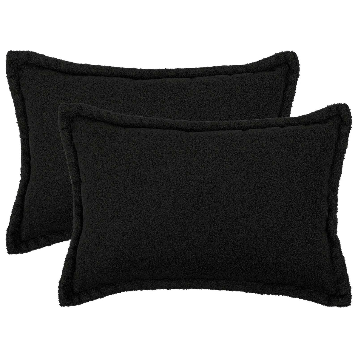 Presvlaka za jastuk 2 pcs HOUTEN Crna 30 x 50 cm Bouclé