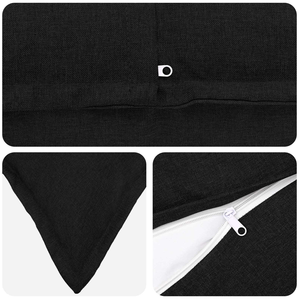 Presvlaka za jastuk HOUTEN Crna 40 x 145 cm Umjetni lan