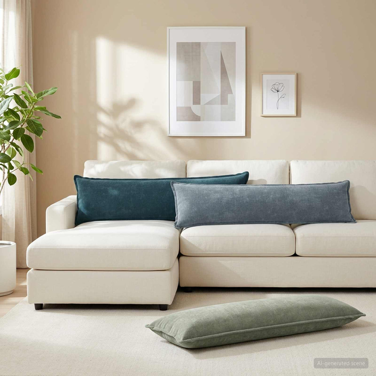 Jastuk 2 kom. HOUTEN Zelena 40 x 145 cm Tkaničina Chenille