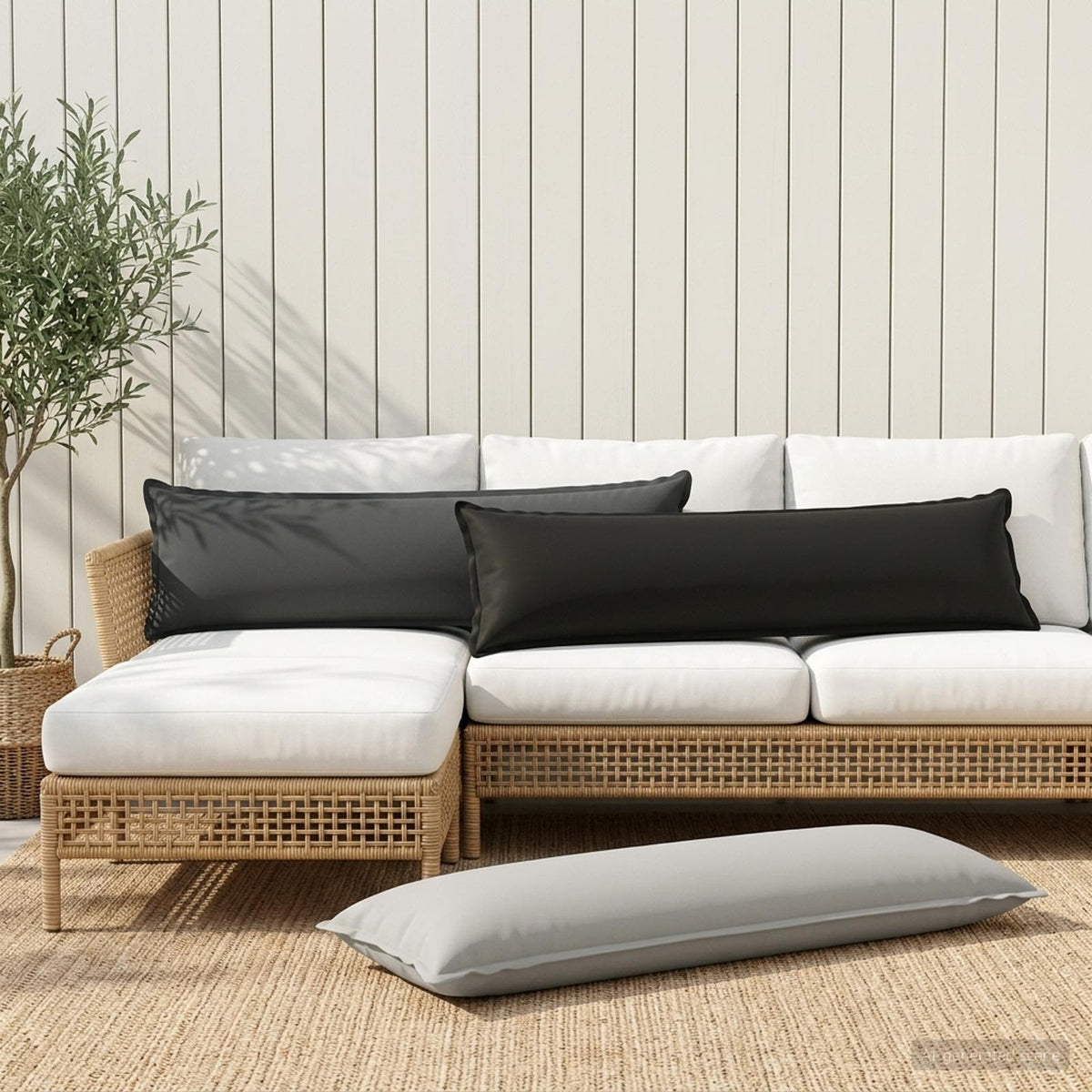Jastuk s jastukom HOUTEN Siva 40 x 145 cm Poliester