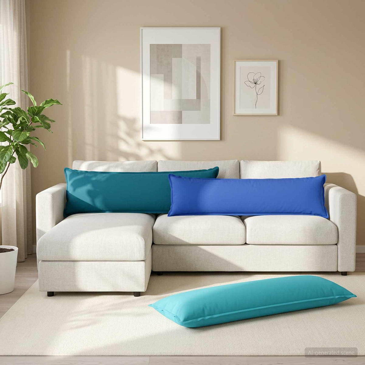 Jastuk s jastukom HOUTEN Kraljevsko plava 40 x 145 cm Poliester