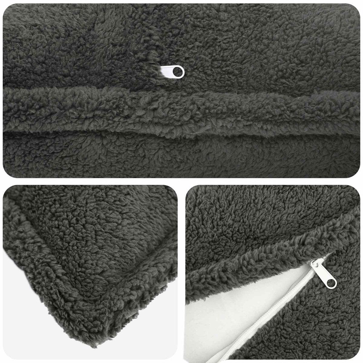 Presvlaka za jastuk 2 pcs HOUTEN Tamnosiva 40 x 60 cm Bouclé