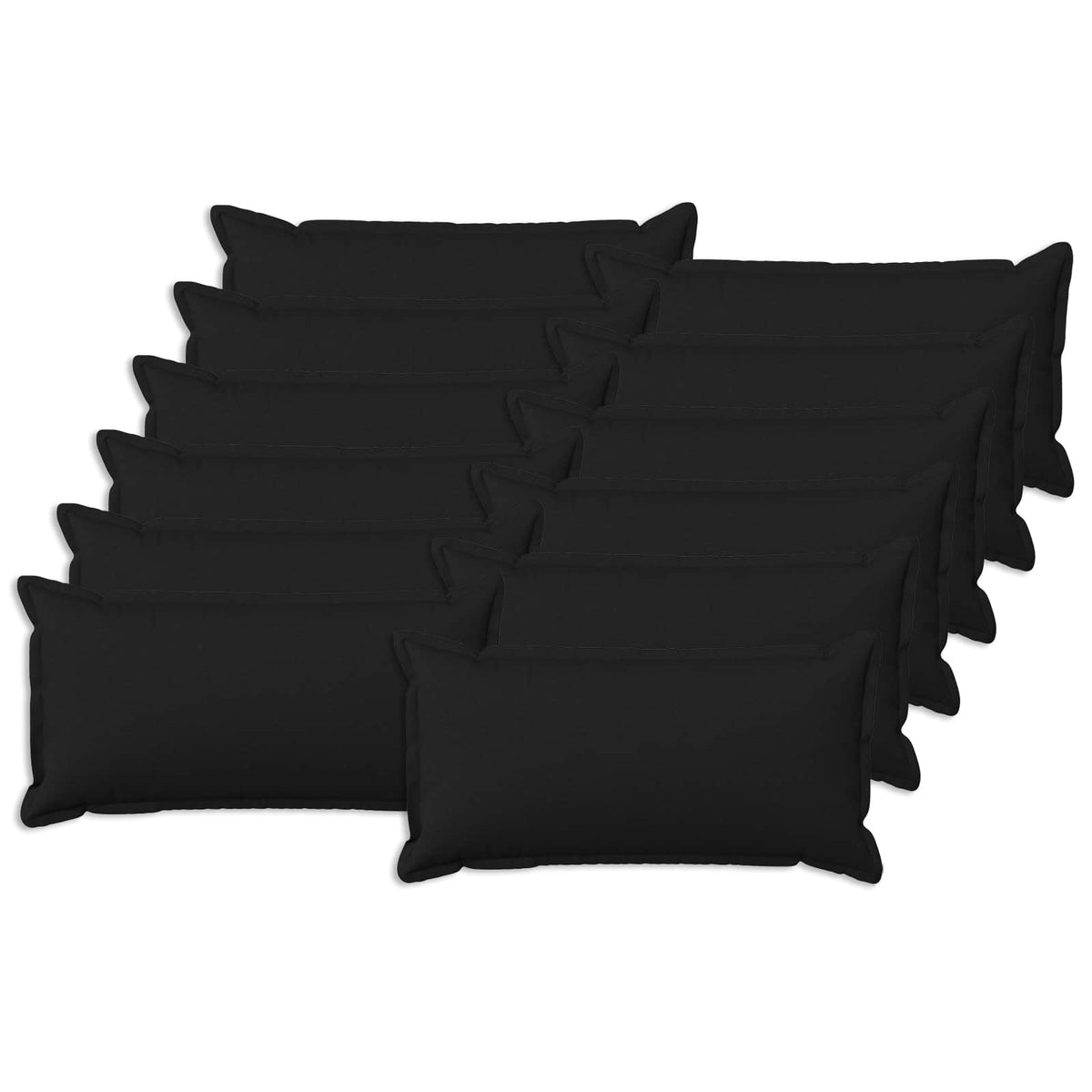 Presvlaka za jastuk 12 pcs HOUTEN Crna 40 x 80 cm Umjetni lan