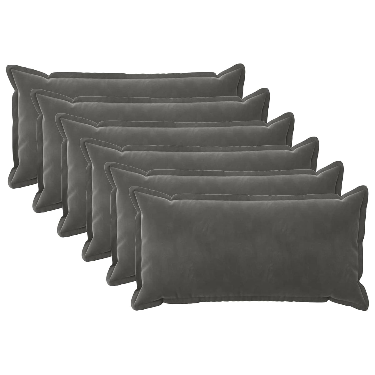 Presvlaka za jastuk 6 pcs HOUTEN Tamnosiva 40 x 80 cm Baršun