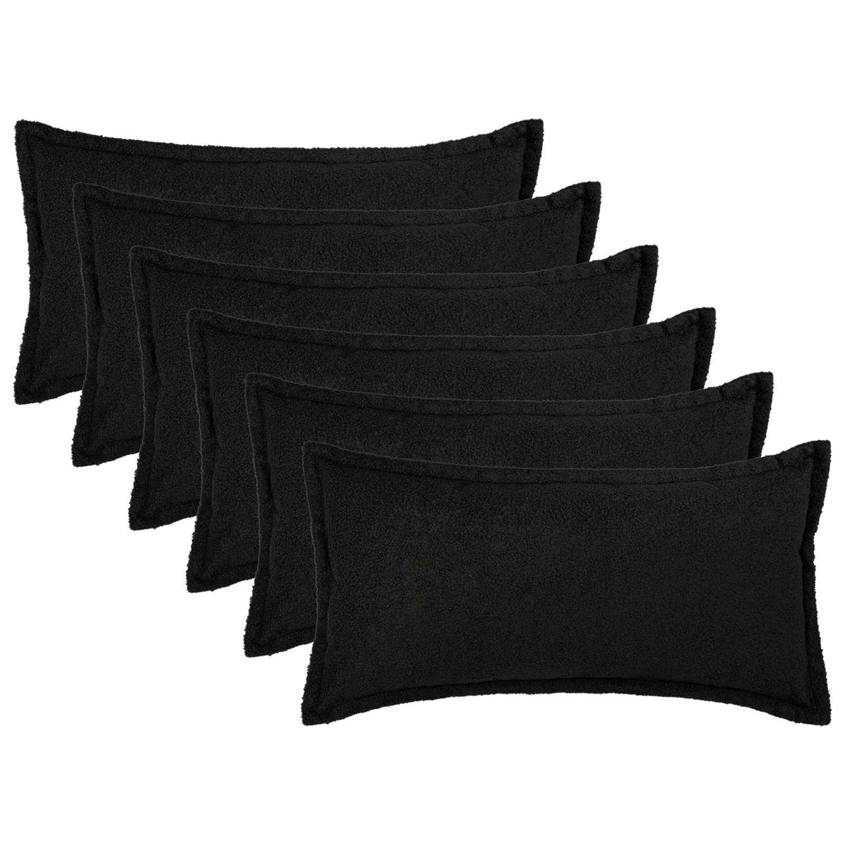 Presvlaka za jastuk 6 pcs HOUTEN Crna 40 x 80 cm Bouclé