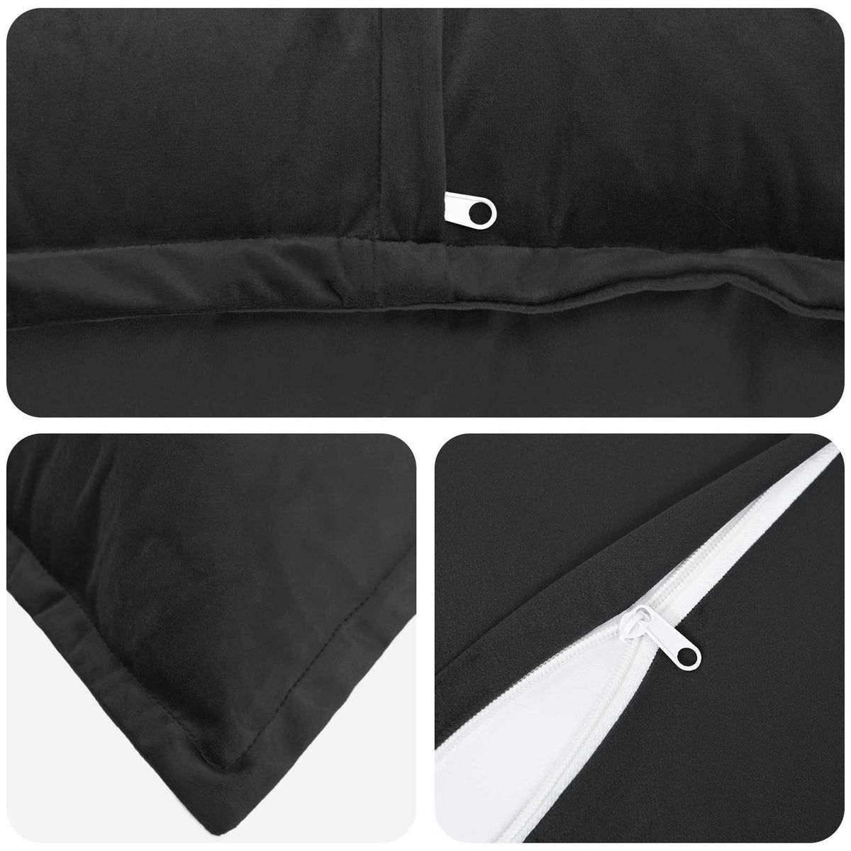 Presvlaka za jastuk 6 pcs HOUTEN Crna 45 x 45 cm Baršun