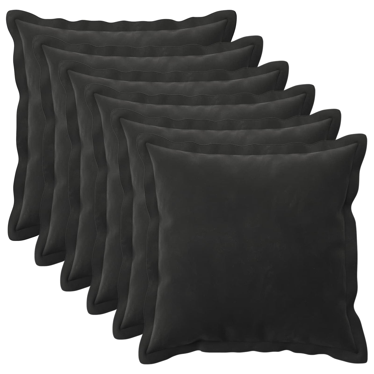 Presvlaka za jastuk 6 pcs HOUTEN Crna 45 x 45 cm Baršun