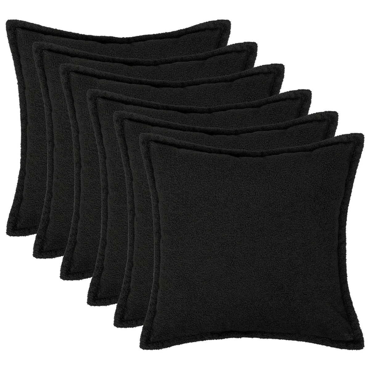 Presvlaka za jastuk 6 pcs HOUTEN Crna 50 x 50 cm Bouclé