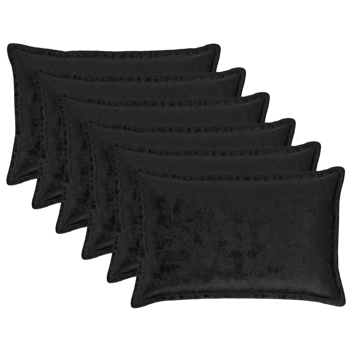 Presvlaka za jastuk 6 pcs HOUTEN Crna 50 x 75 cm Flanel