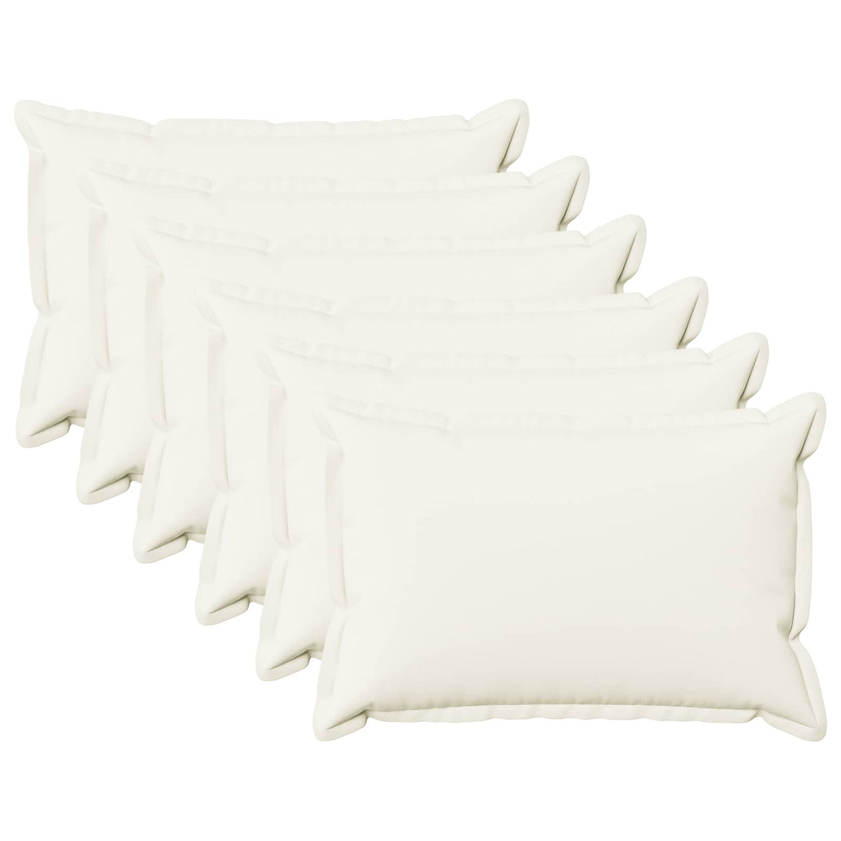 Presvlaka za jastuk 6 pcs HOUTEN Bijela 50 x 80 cm Umjetni lan