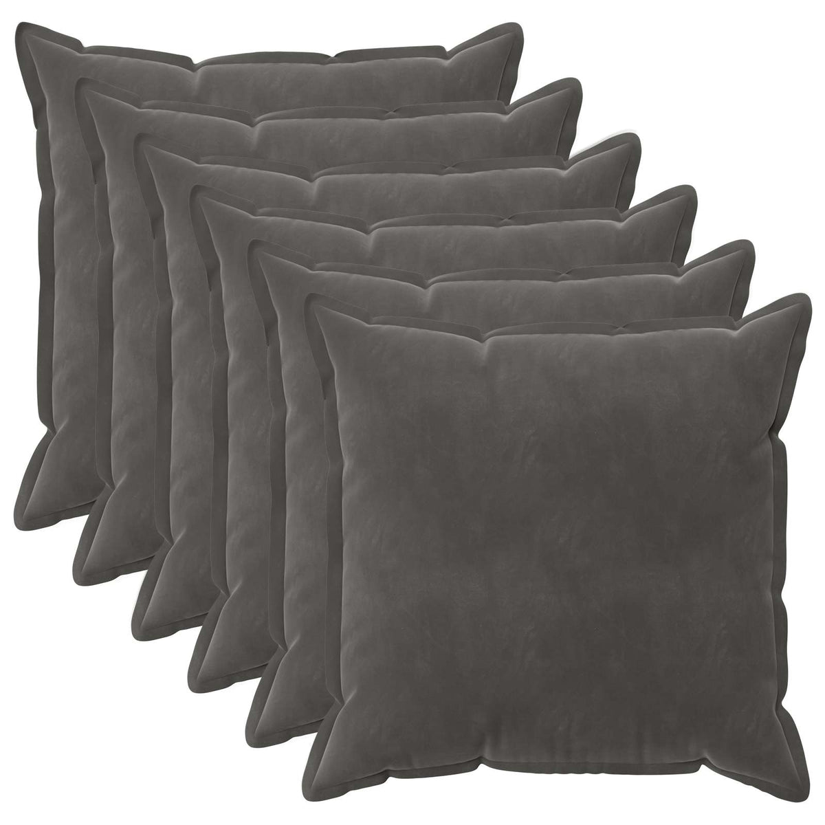 Presvlaka za jastuk 6 pcs HOUTEN Tamnosiva 55 x 55 cm Baršun