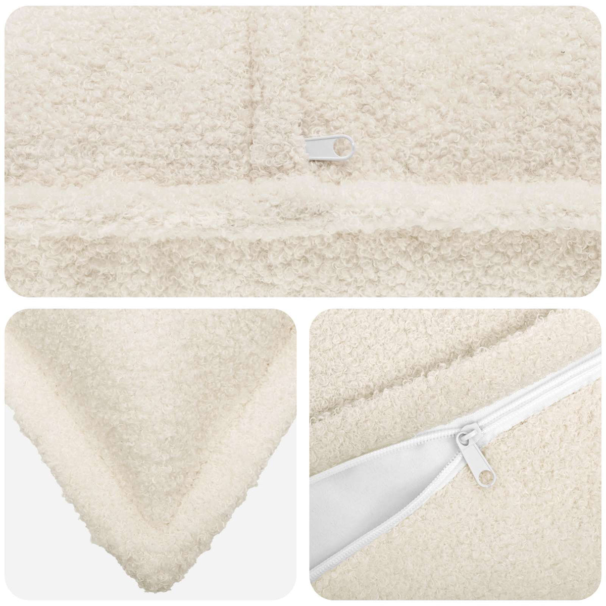 Presvlaka za jastuk 2 pcs HOUTEN Krem 55 x 55 cm Bouclé