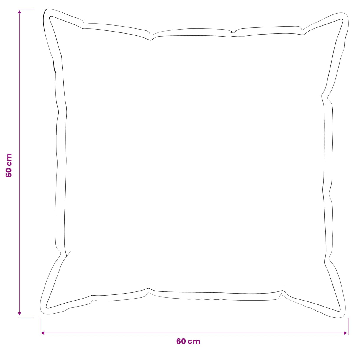 Presvlaka za jastuk 6 pcs HOUTEN Krem 60 x 60 cm Umjetni lan