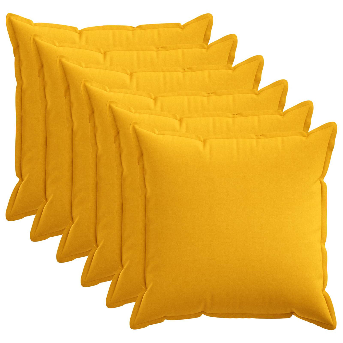 Presvlaka za jastuk 6 pcs HOUTEN Svijetlo žuta 65 x 65 cm