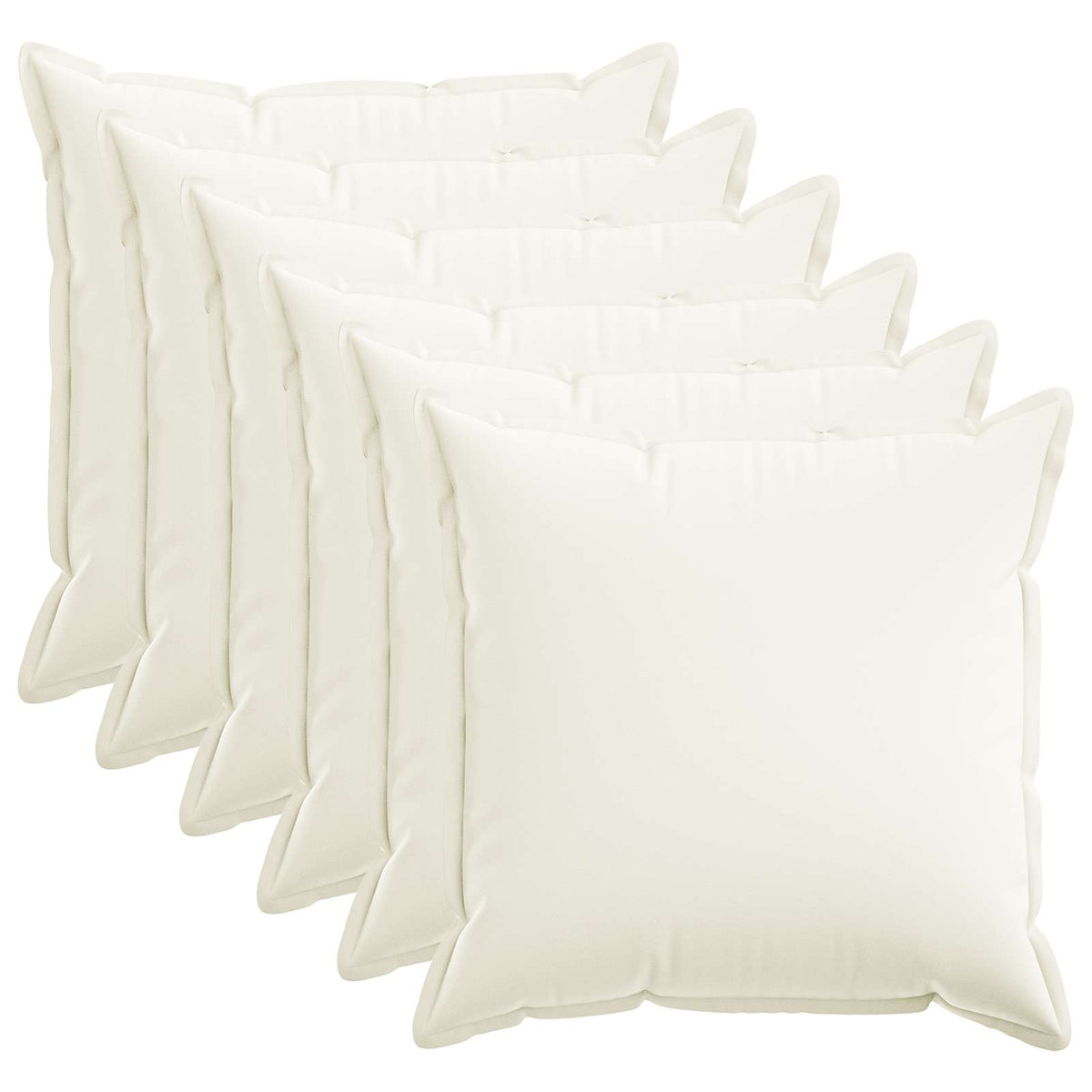 Presvlaka za jastuk 6 pcs HOUTEN Bijela 65 x 65 cm Umjetni lan
