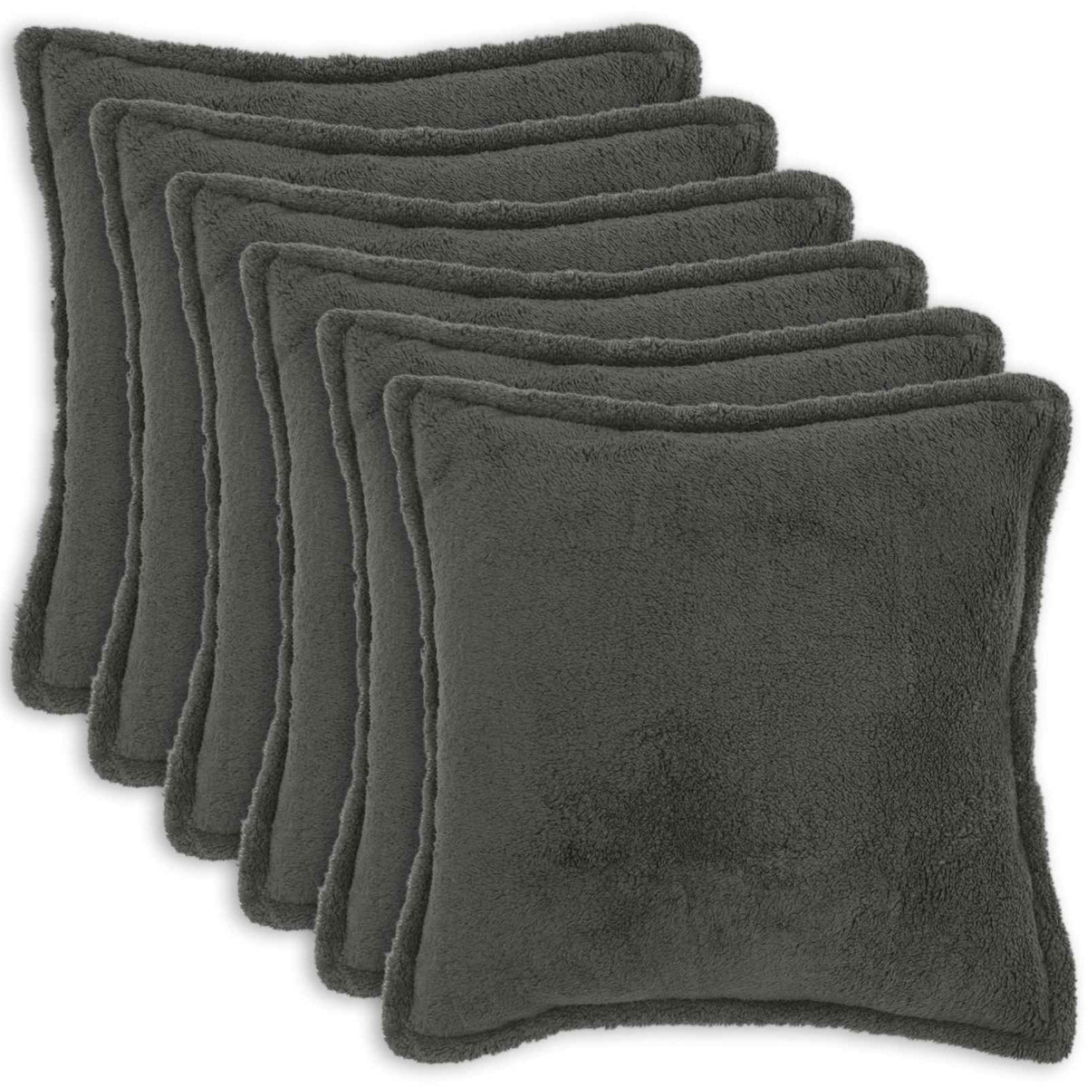 Presvlaka za jastuk 6 pcs HOUTEN Tamnosiva 70 x 70 cm Bouclé