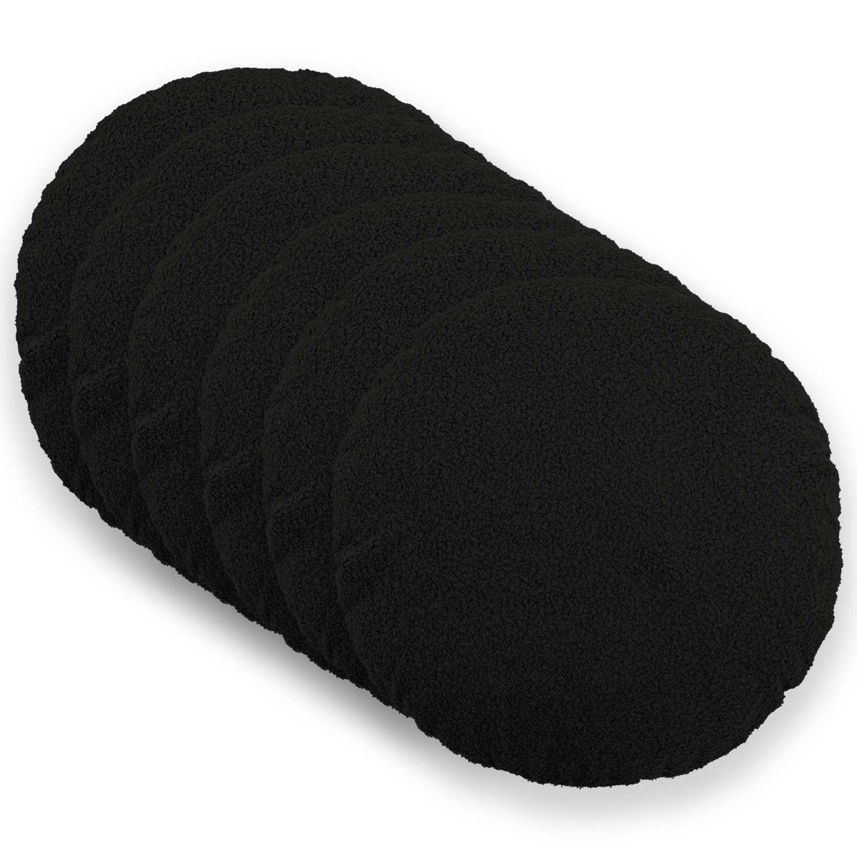 Presvlaka za jastuk 6 pcs HEERLEN Crna Ø 30 cm Bouclé