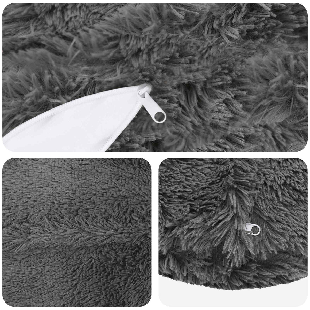Presvlaka za jastuk 6 pcs HEERLEN Svjetlosiva Ø 30 cm PV flis