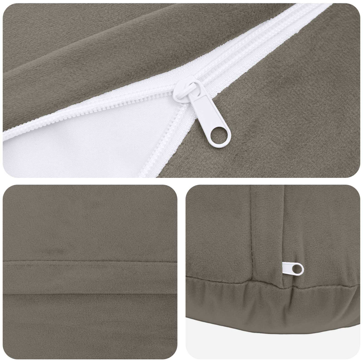 Presvlaka za jastuk 2 pcs HEERLEN Svjetlosiva Ø 40 cm Baršun