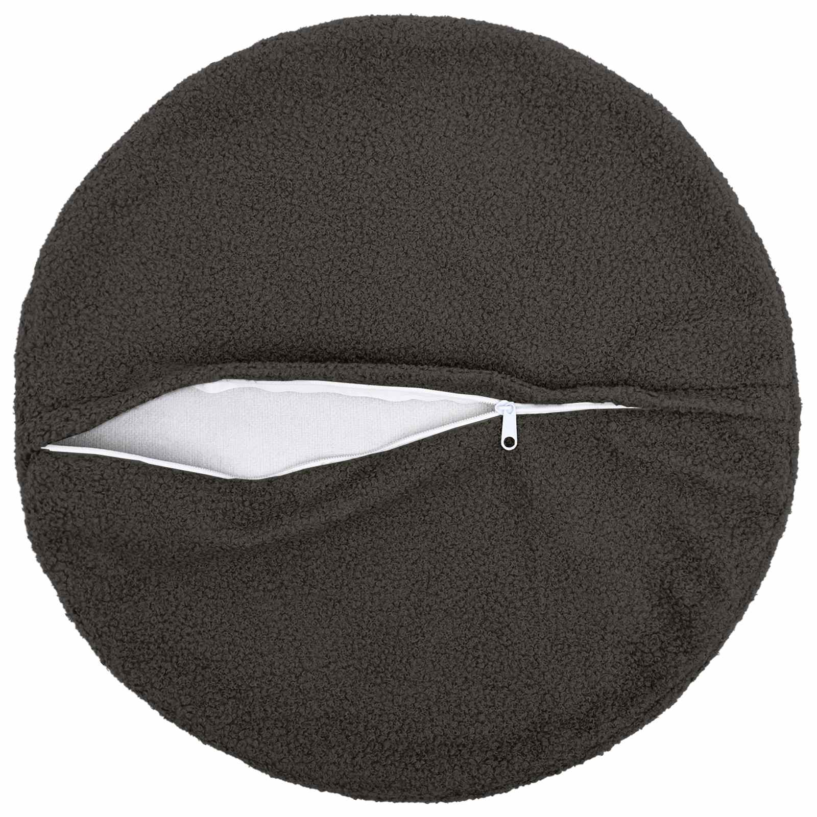 Presvlaka za jastuk 2 pcs HEERLEN Tamnosiva Ø 40 cm Bouclé