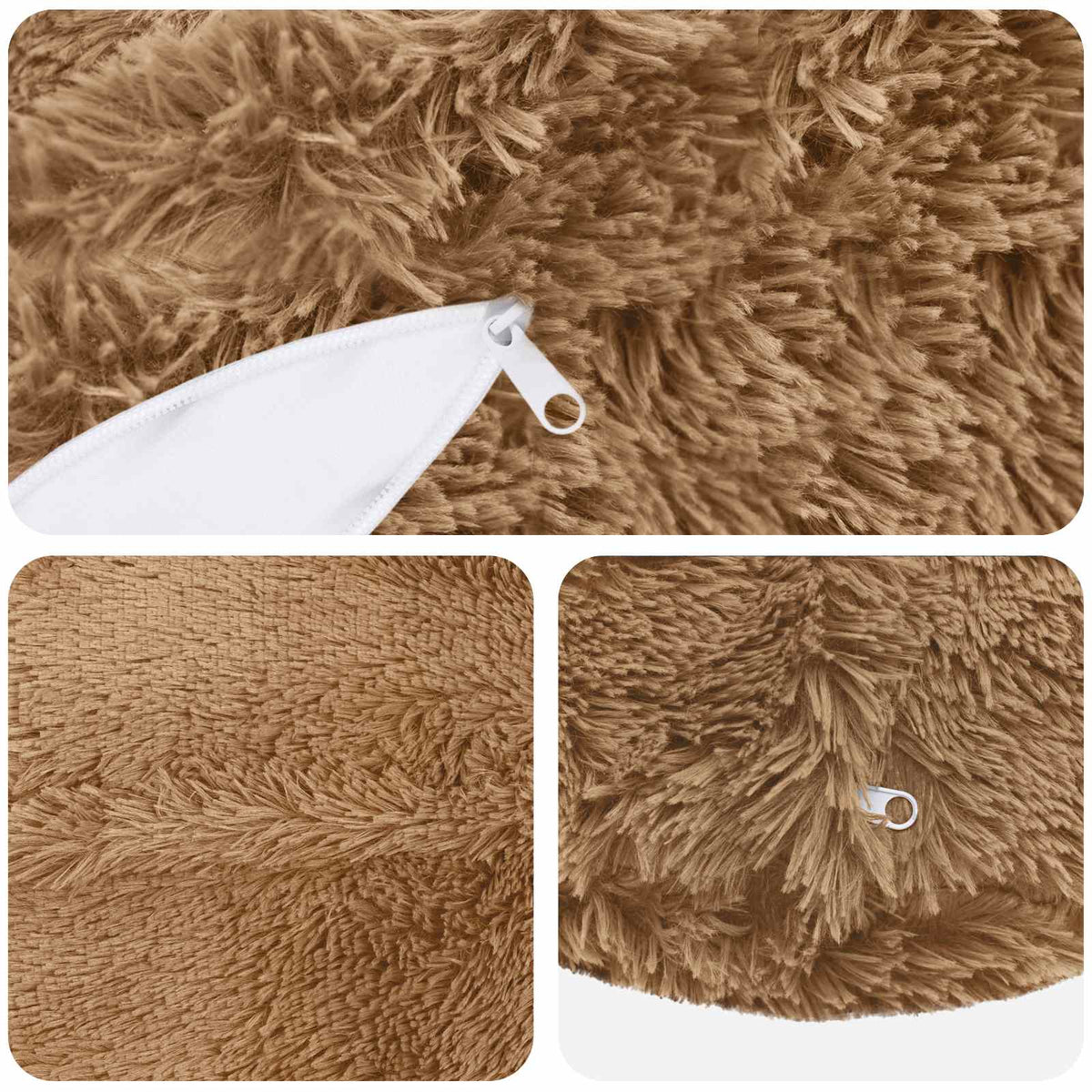 Presvlaka za jastuk 2 pcs HEERLEN Sivosmeđa Ø 40 cm PV flis