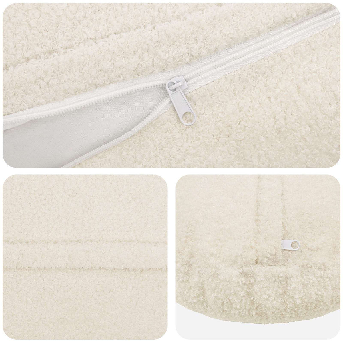Presvlaka za jastuk 2 pcs HEERLEN Krem Ø 50 cm Bouclé