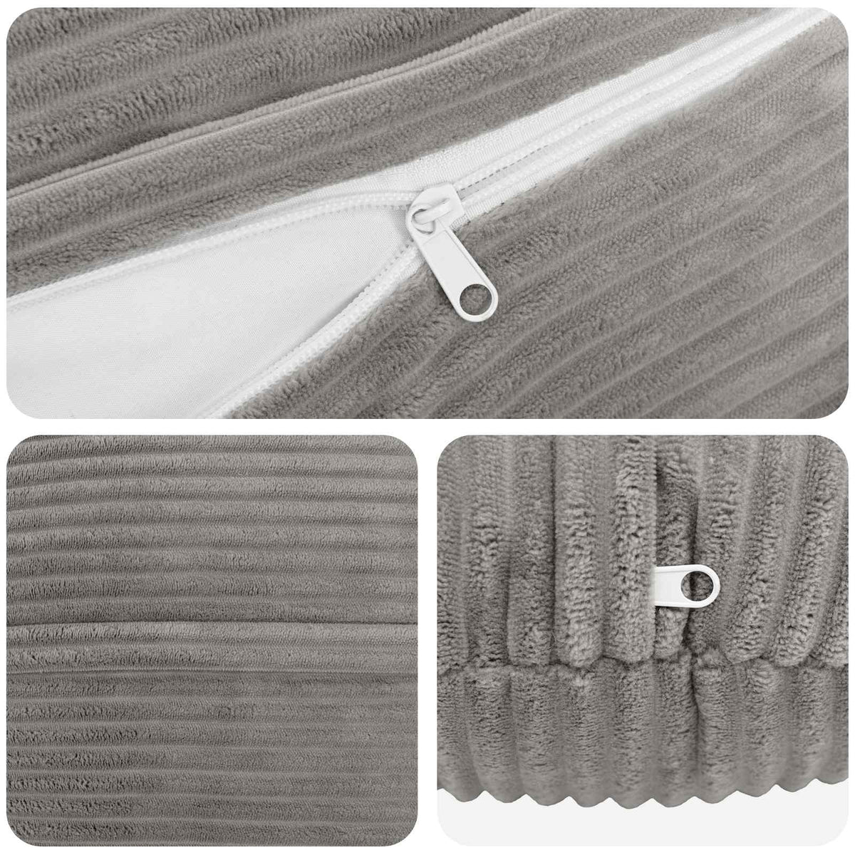 Presvlaka za jastuk 6 pcs HEERLEN Svjetlosiva Ø 60 cm Kord