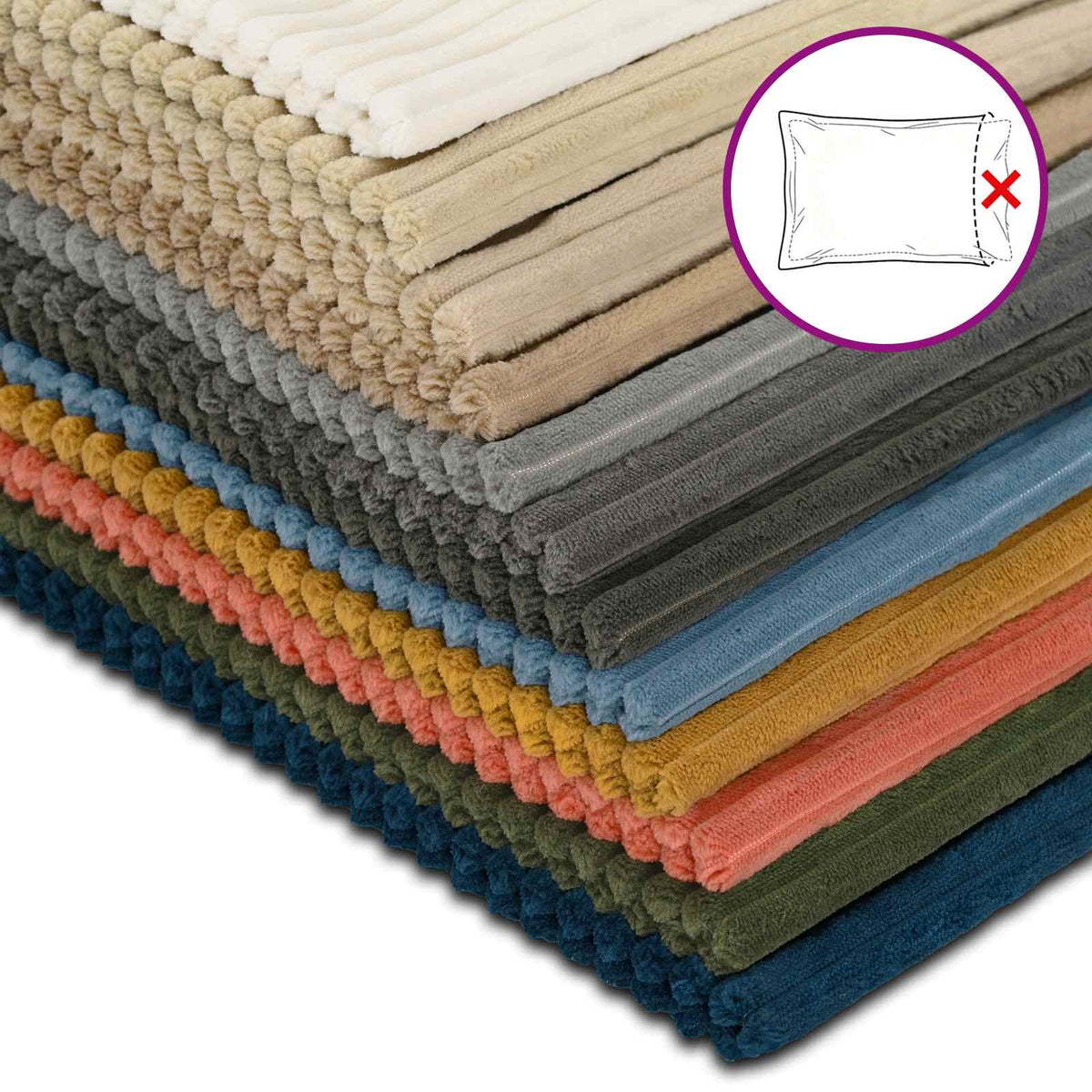 Presvlaka za jastuk 2 pcs HEERLEN Mornarsko plava Ø 60 cm Kord