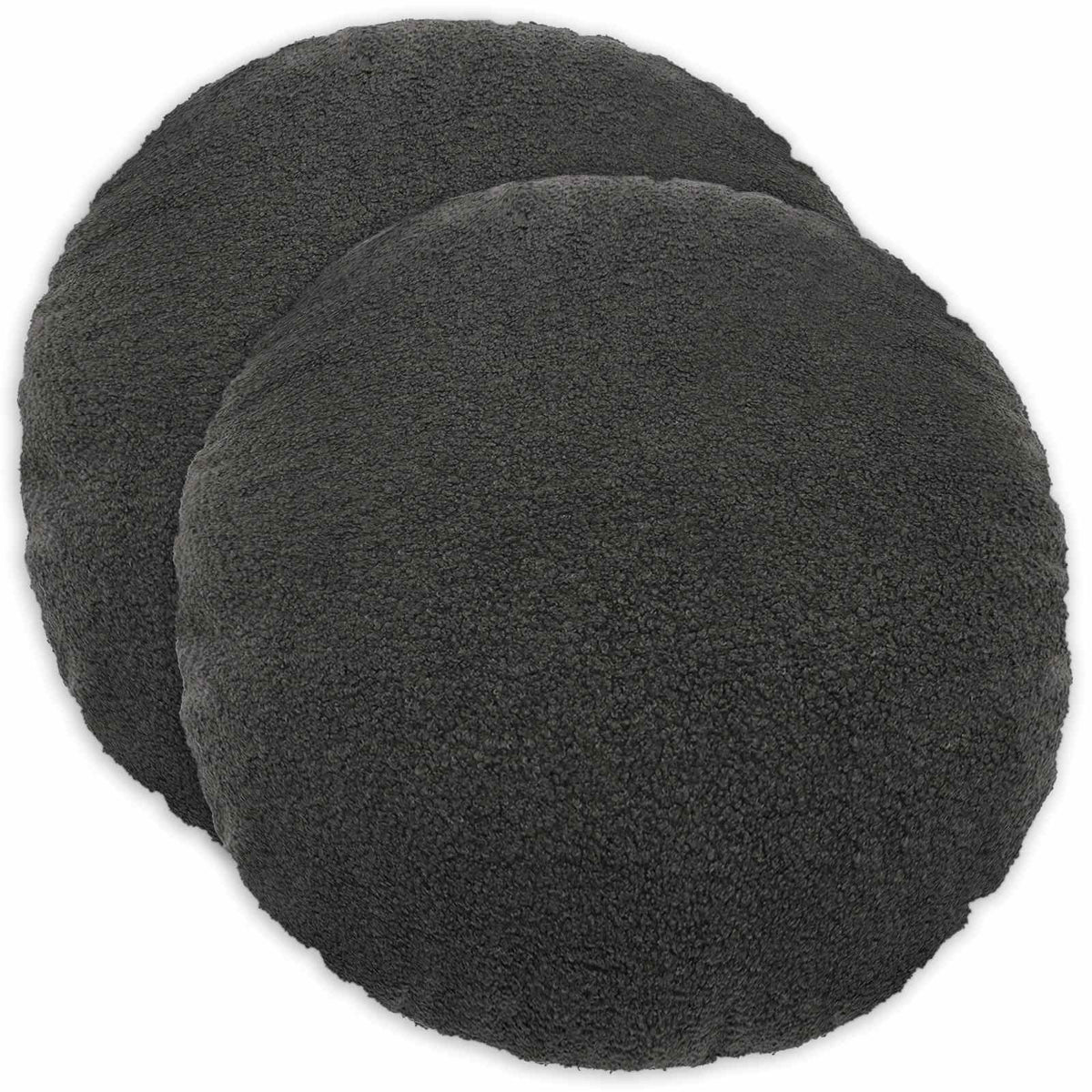 Presvlaka za jastuk 2 pcs HEERLEN Tamnosiva Ø 60 cm Bouclé