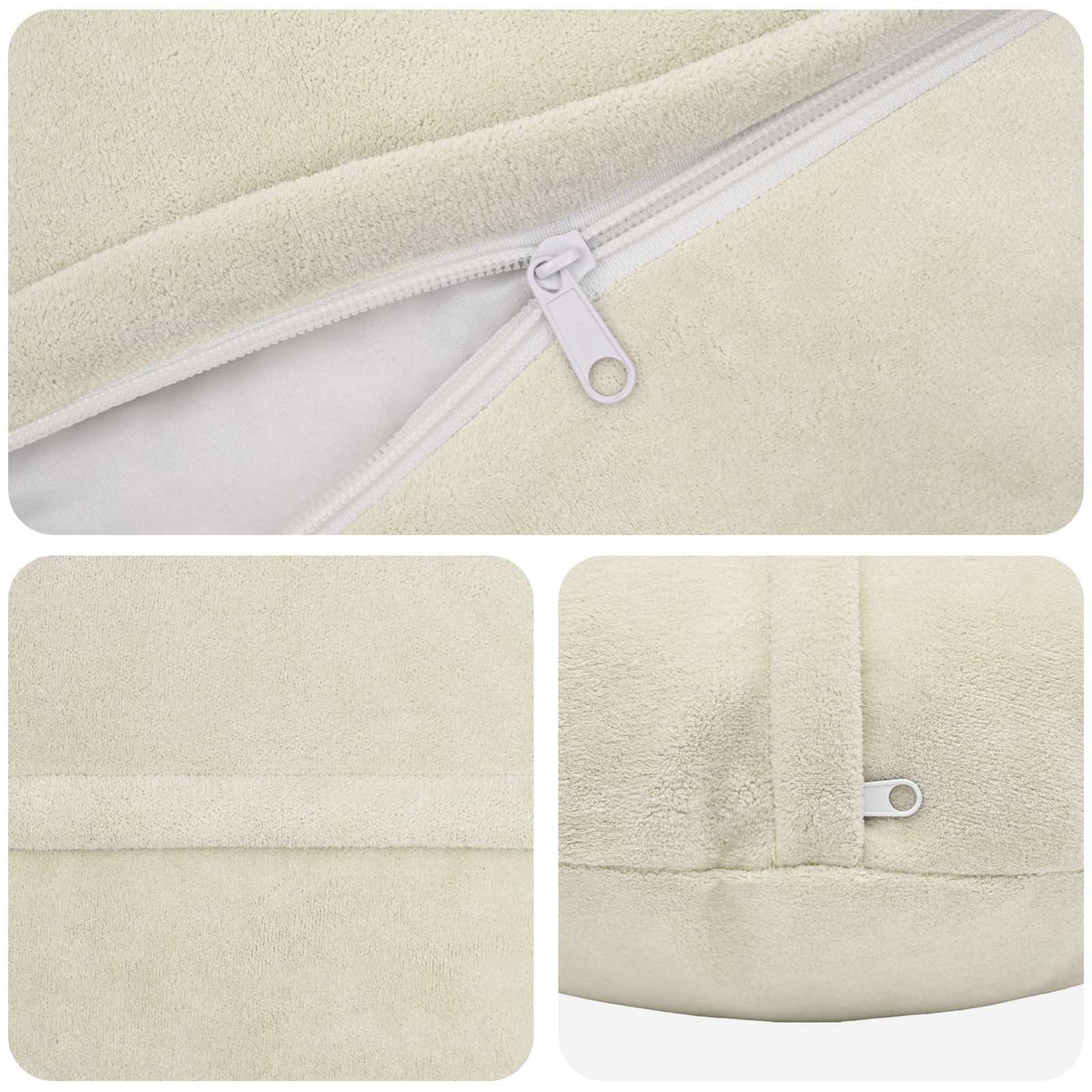 Presvlaka za jastuk 2 pcs HEERLEN Krem Ø 60 cm Mikrofibra Flis
