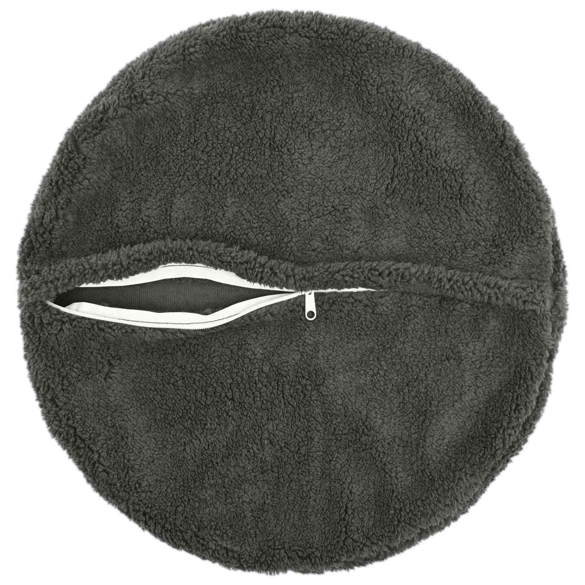 Presvlaka za jastuk 2 pcs HEERLEN Tamnosiva Ø 60 cm Bouclé