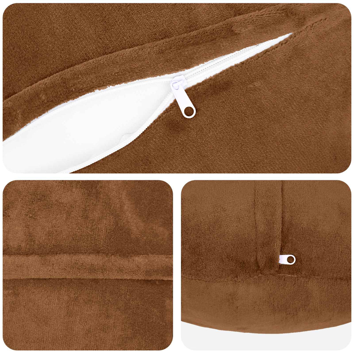 Presvlaka za jastuk 6 pcs HEERLEN Svijetlosmeđa Ø 60 cm Flanel