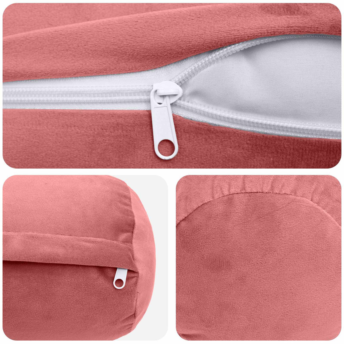 Presvlaka za jastuk 2 pcs HEERLEN Ružičasta Ø 15 x 40 cm Baršun