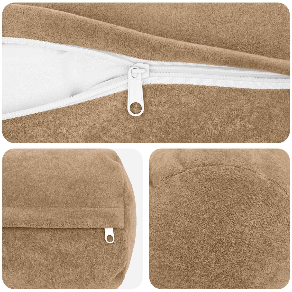 Presvlaka za jastuk 6 pcs HEERLEN Sivosmeđa Ø 15 x 40 cm