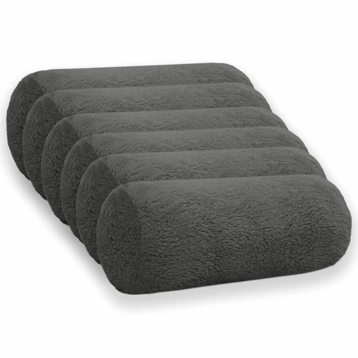 Presvlaka za jastuk 6 pcs HEERLEN Tamnosiva Ø 15 x 40 cm Bouclé