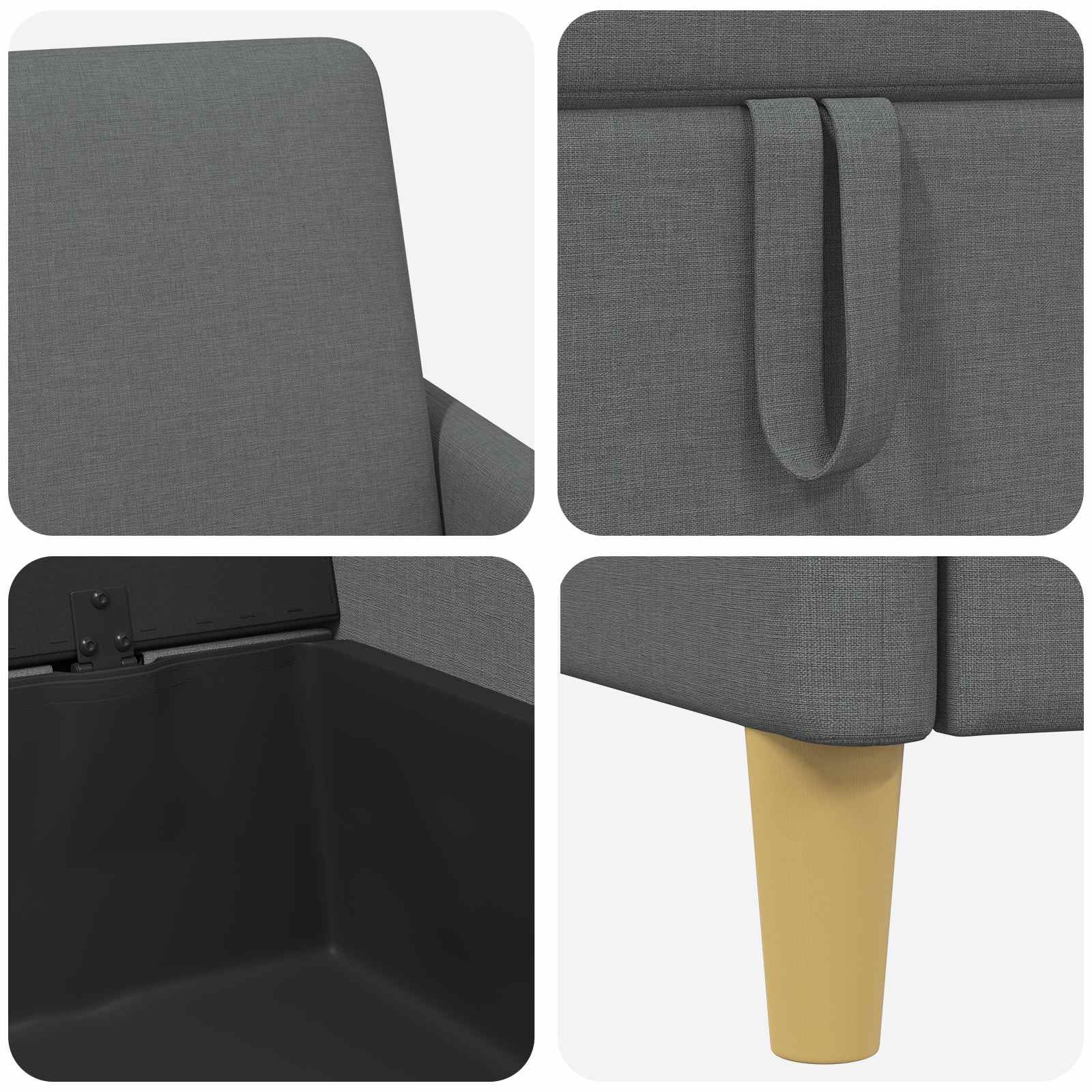 Set sofe s pohranom 2 pcs Tamnosiva Poliester