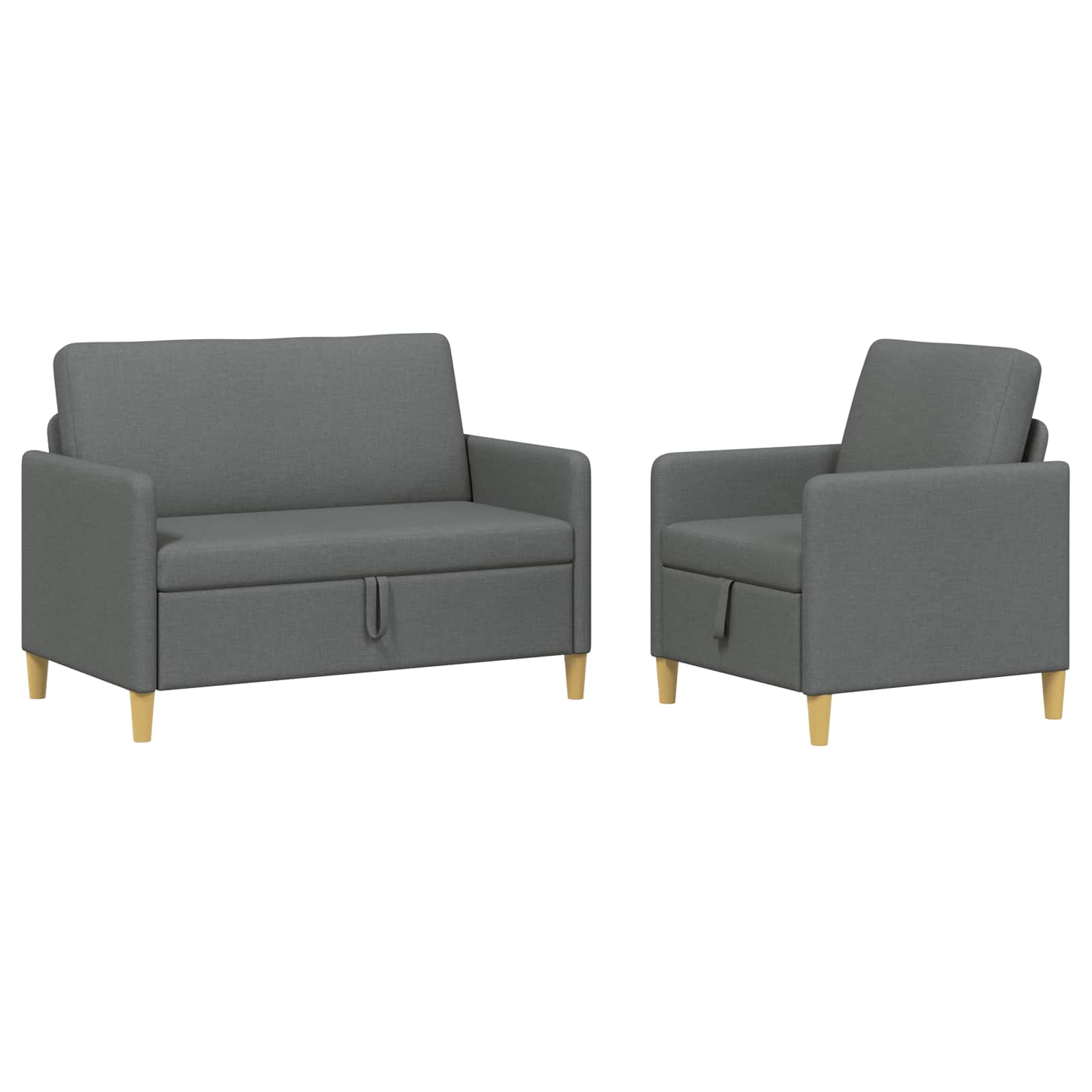 Set sofe s pohranom 2 pcs Tamnosiva Poliester