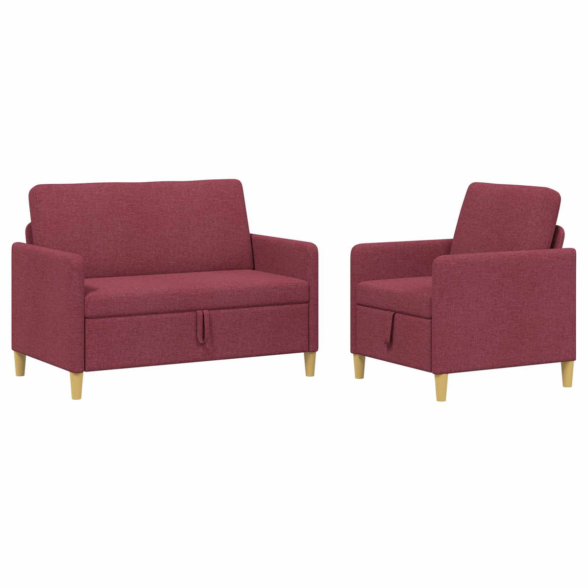 Set sofe s pohranom 2 pcs Vinska crvena Poliester