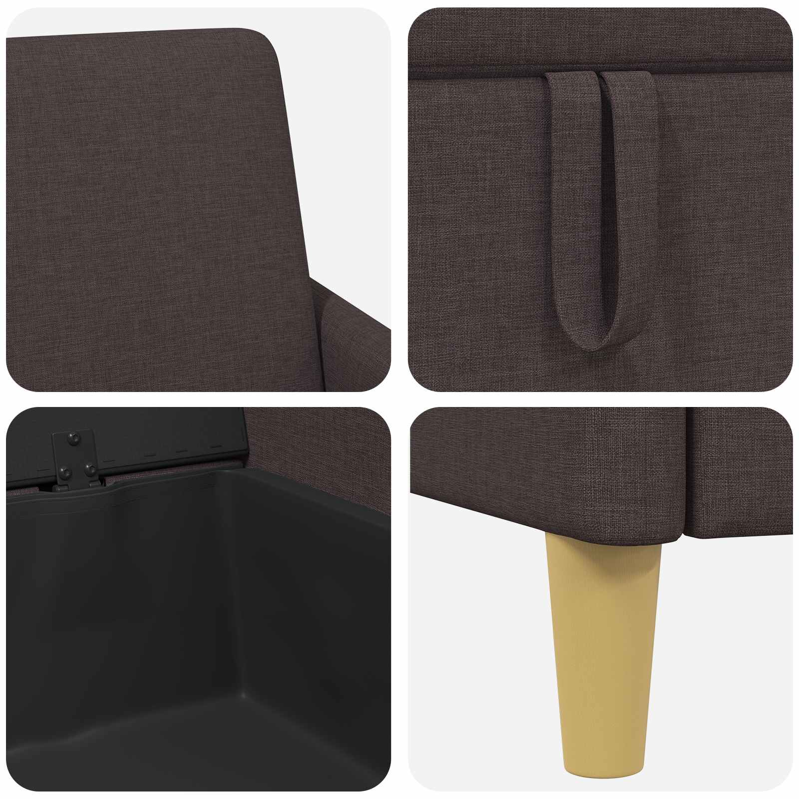 Set sofe s pohranom 2 pcs Tamno smeđa Poliester