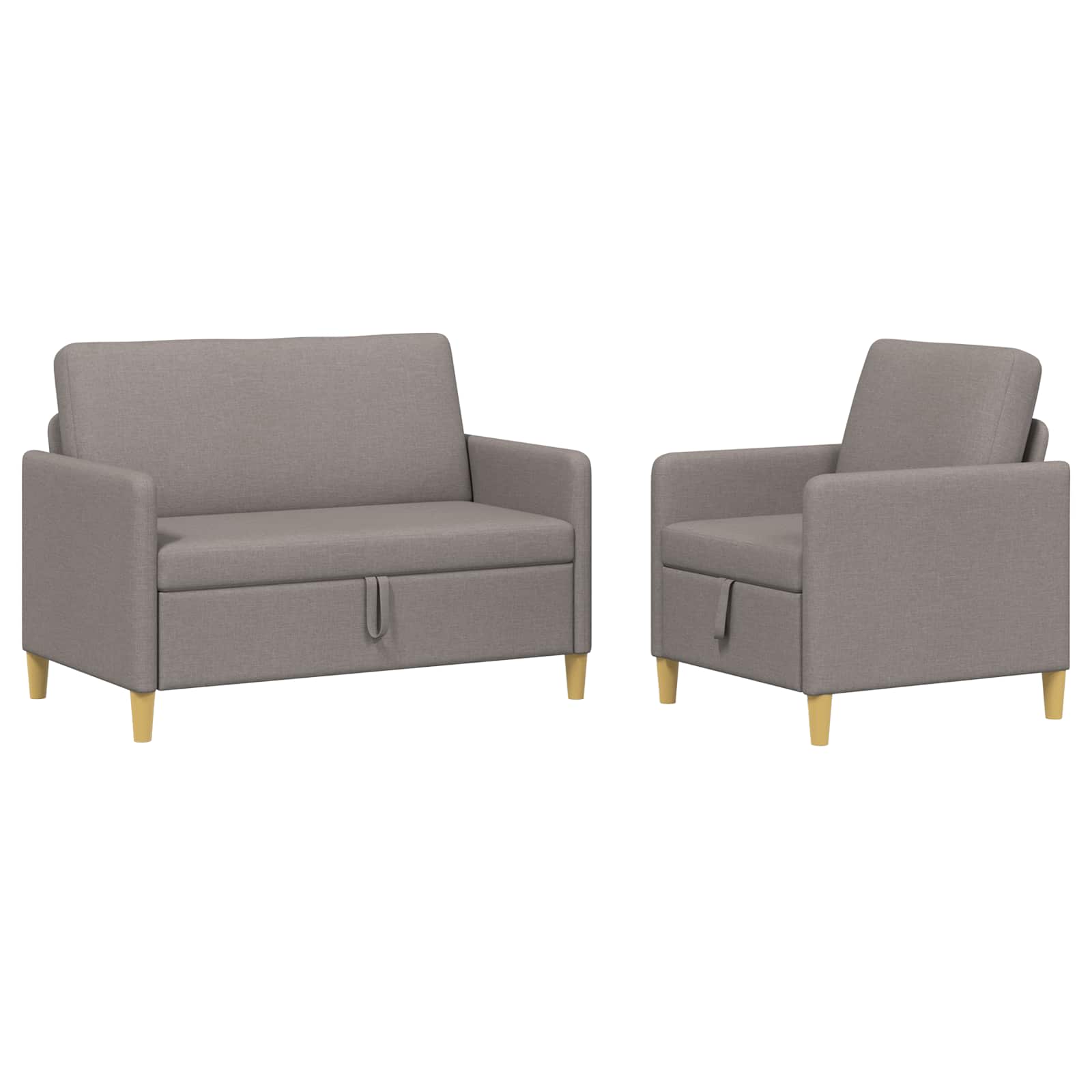 Set sofe s pohranom 2 pcs Sivosmeđa Poliester