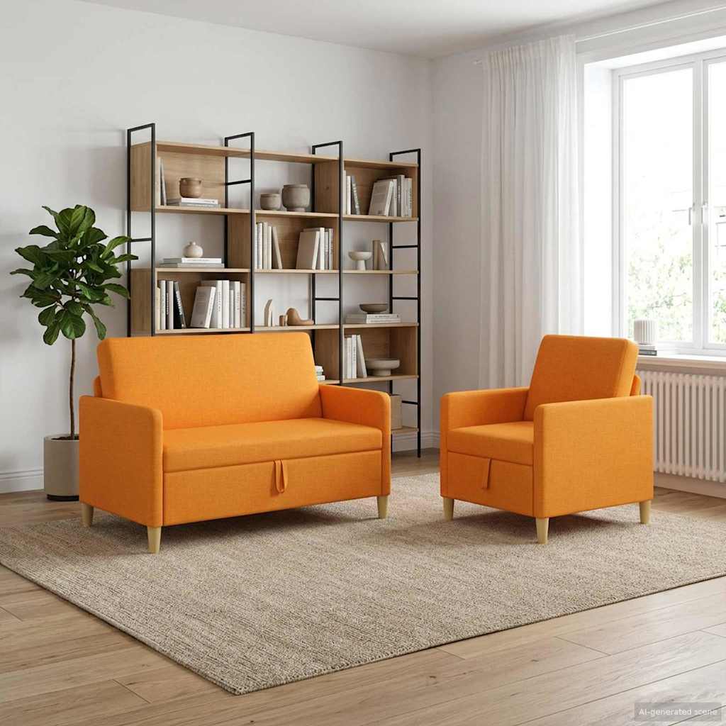 Set sofe s pohranom 2 pcs Tamno žuta Poliester