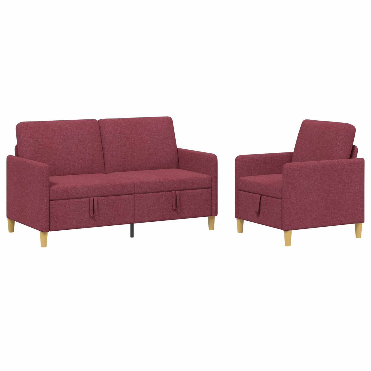 Set sofe s pohranom 2 pcs Vinska crvena Poliester