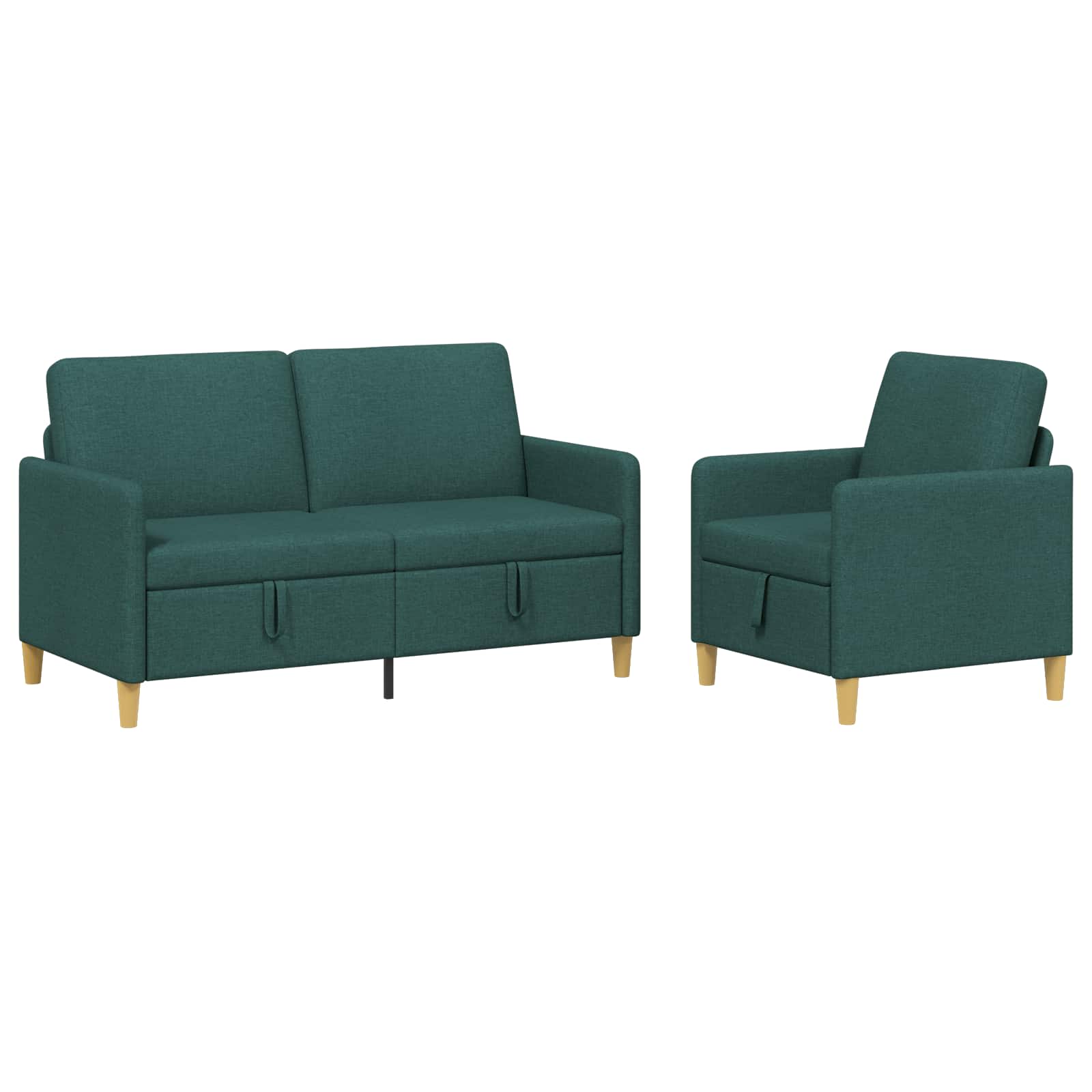 Set sofe s pohranom 2 pcs Tamnozelena Poliester