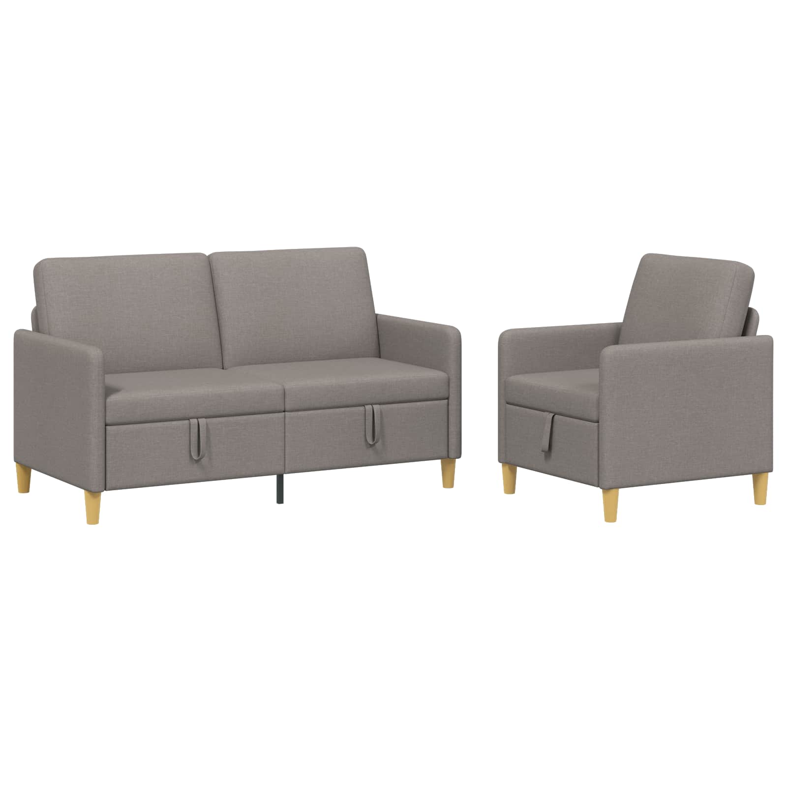 Set sofe s pohranom 2 pcs Sivosmeđa Poliester