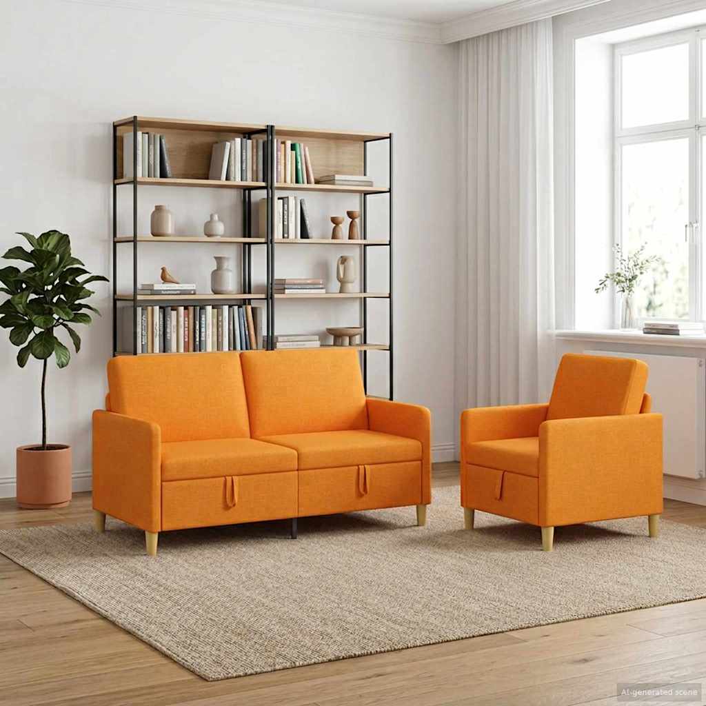 Set sofe s pohranom 2 pcs Tamno žuta Poliester