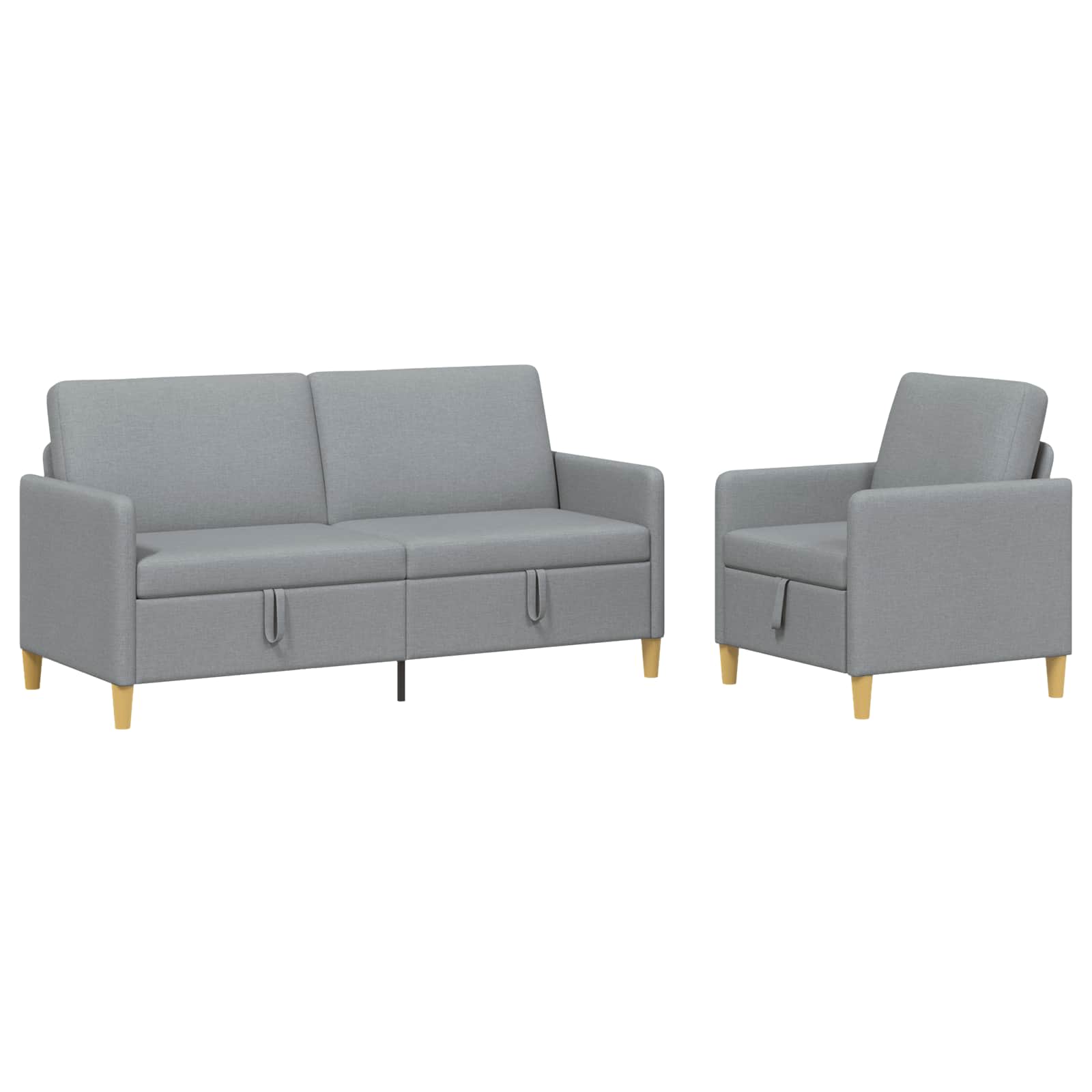 Set sofe s pohranom 2 pcs Svjetlosiva Poliester