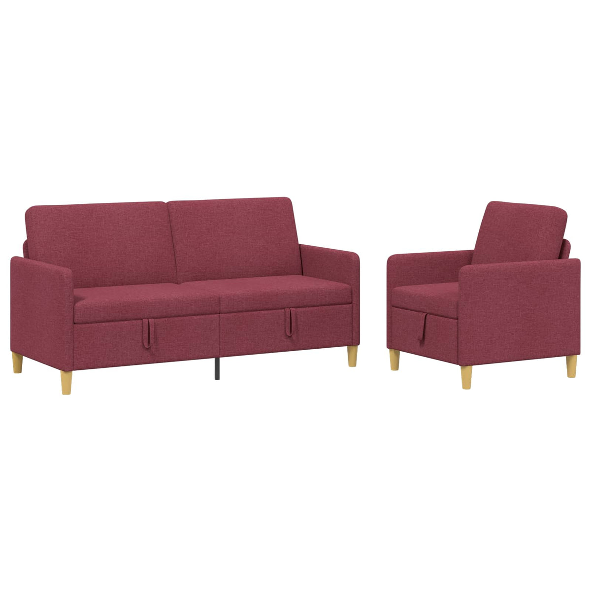 Set sofe s pohranom 2 pcs Vinska crvena Poliester