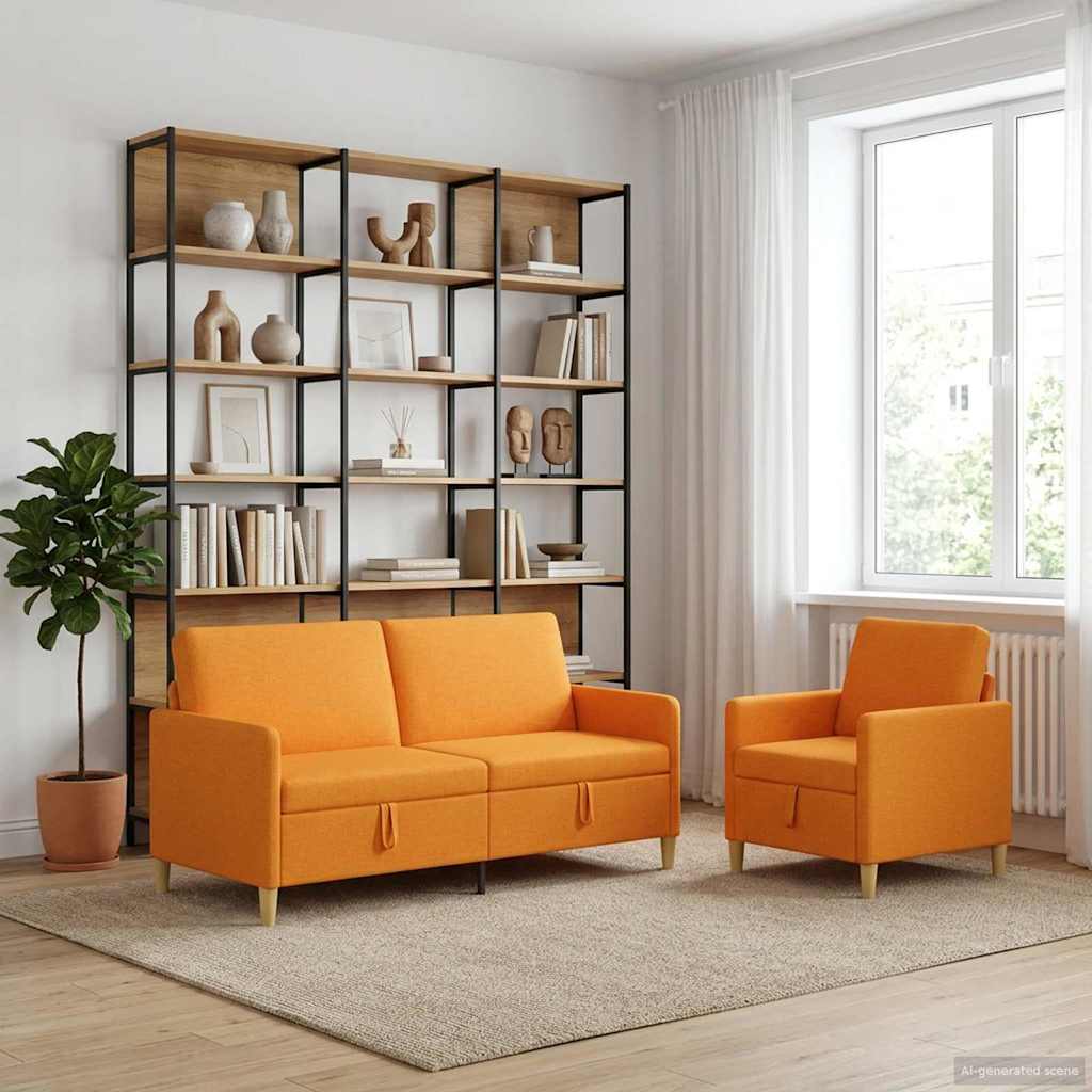 Set sofe s pohranom 2 pcs Tamno žuta Poliester