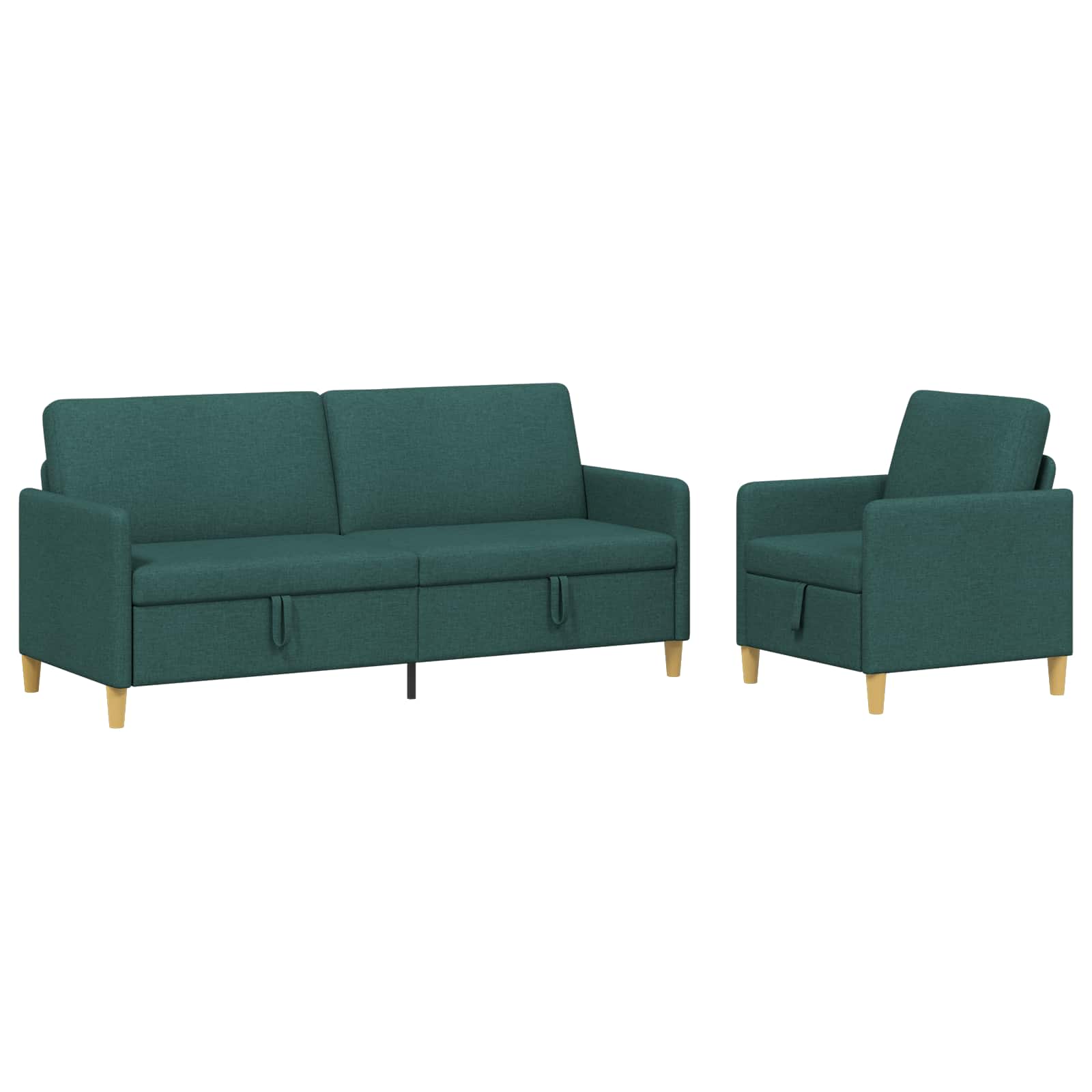 Set sofe s pohranom 2 pcs Tamnozelena Poliester